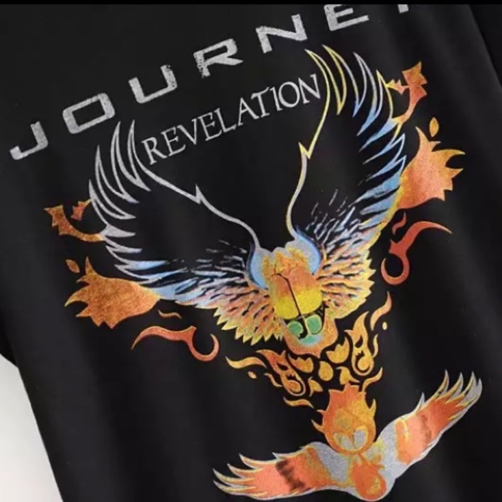 SOLD OUT Journey Revelation Black Graphic T-Shirt Dress - Picture 5 of 6